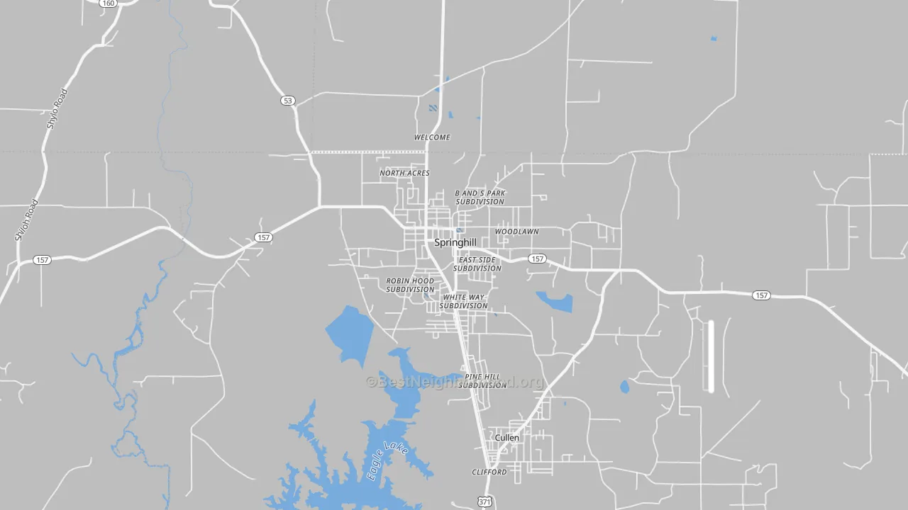 Transit Grade map of Springhill, LA