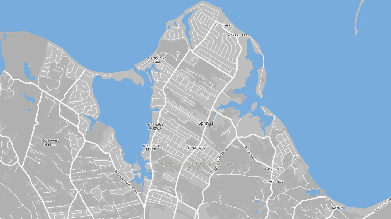 Transit Grade map of Springs, NY