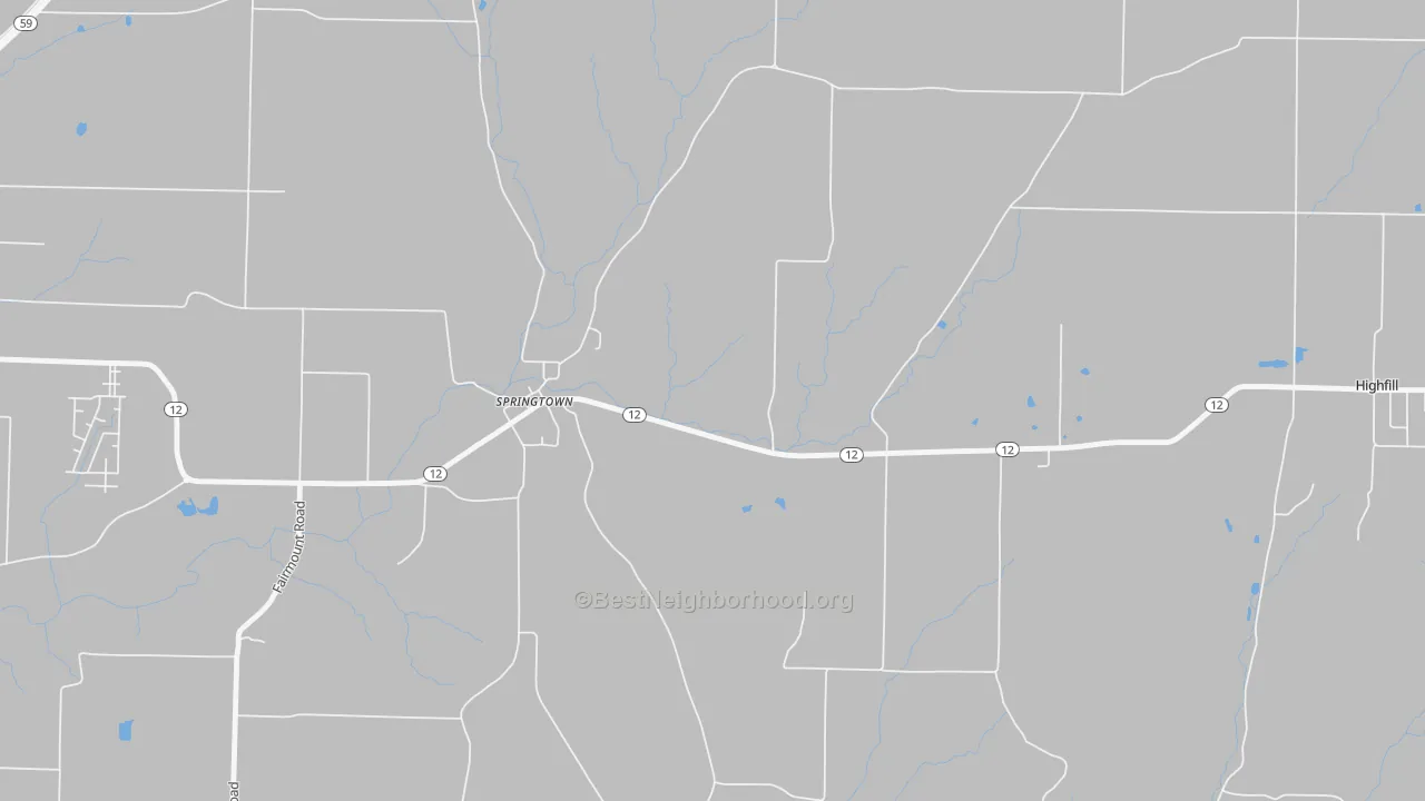 Transit Grade map of Springtown, AR