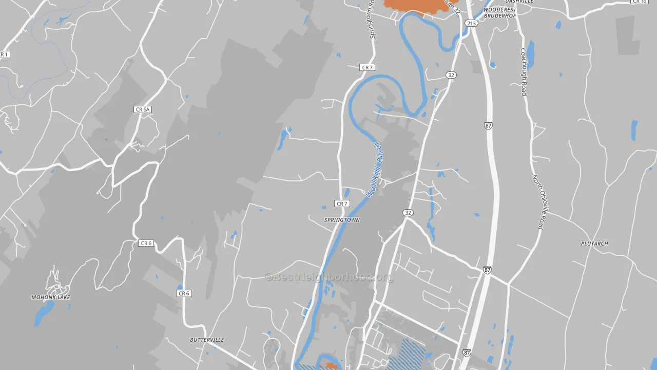 Transit Grade map of Springtown, NY