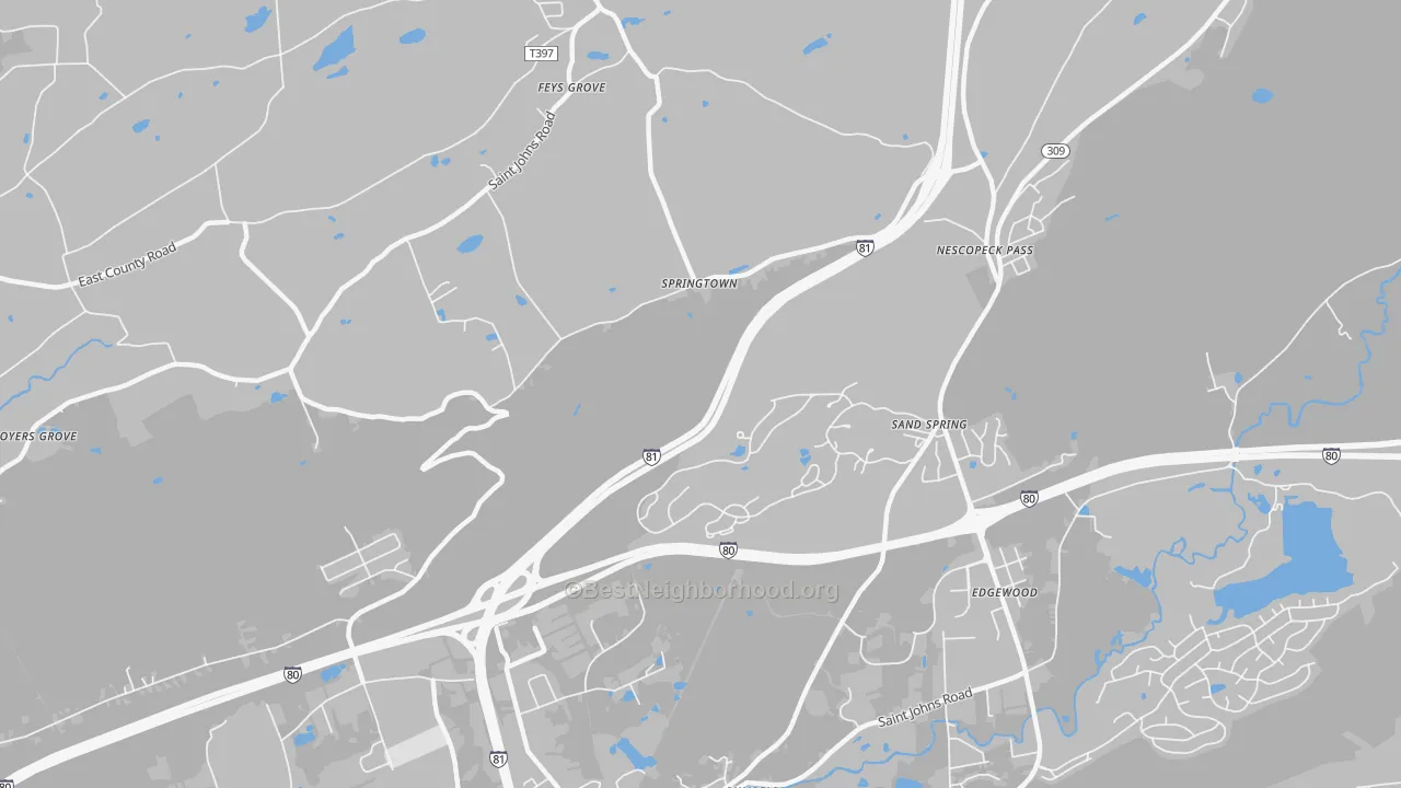 Transit Grade map of Springtown, PA