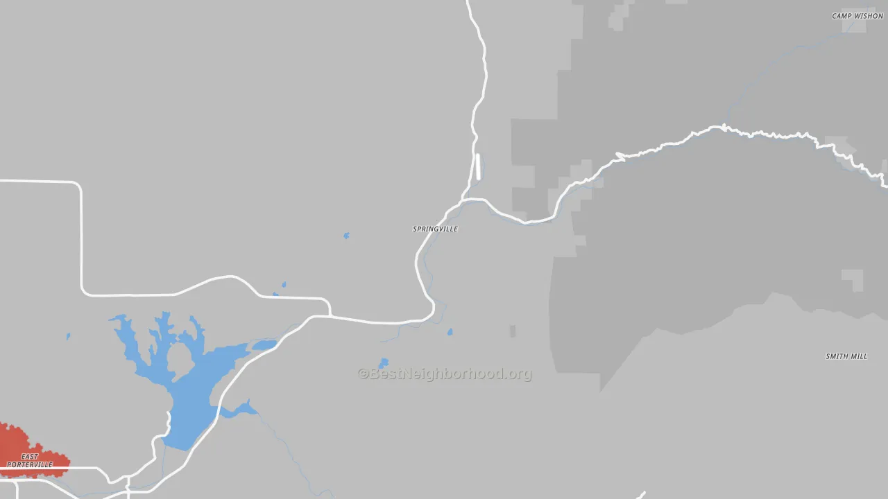 Transit Grade map of Springville, CA