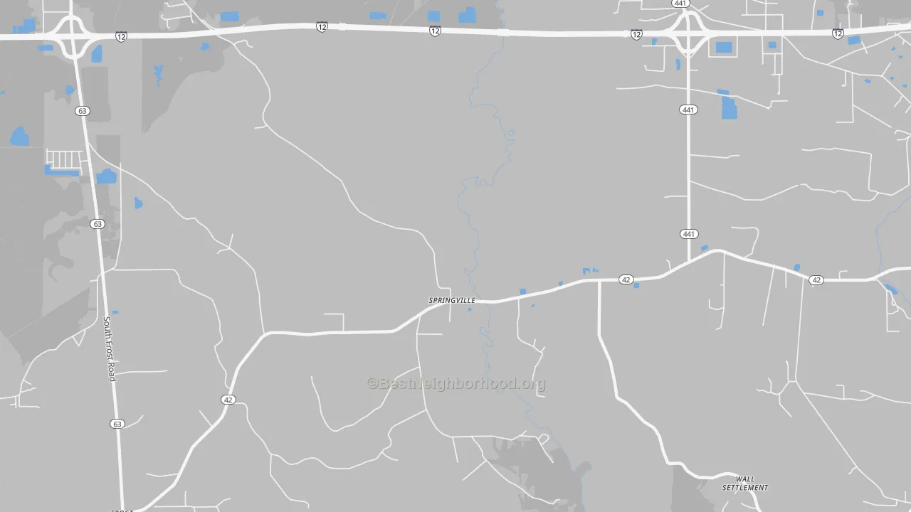 Transit Grade map of Springville, LA