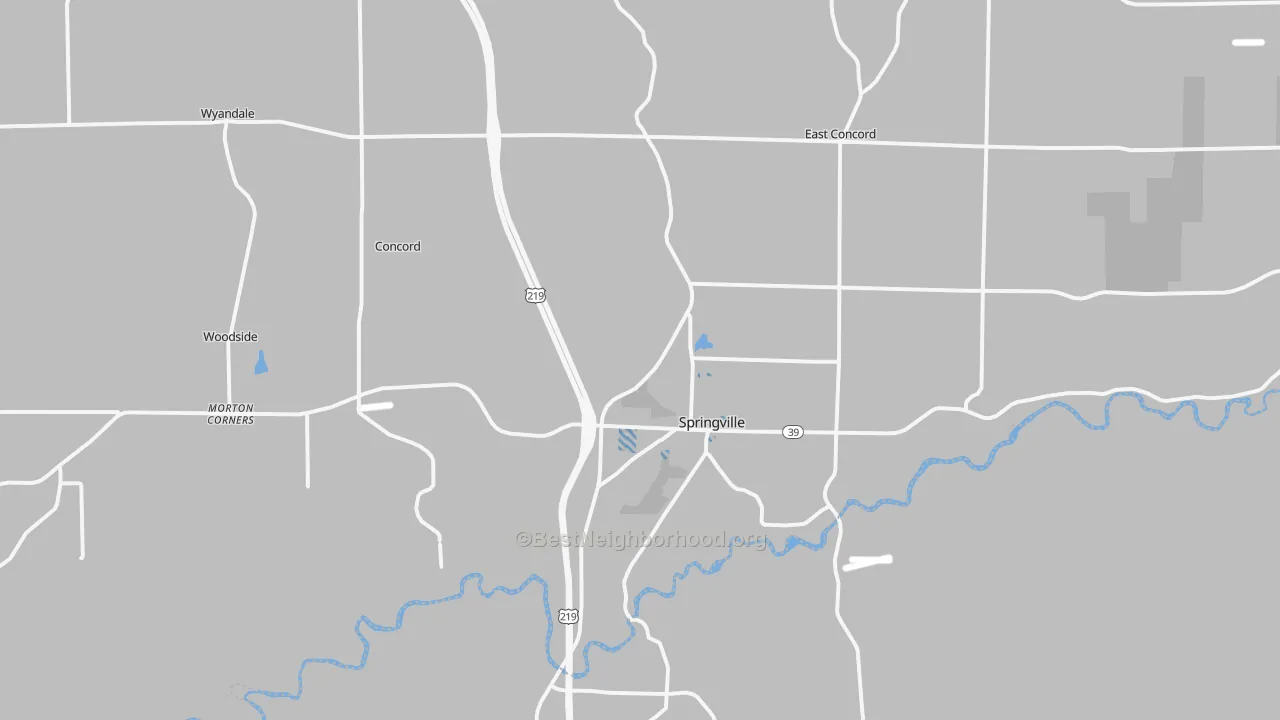 Transit Grade map of Springville, NY