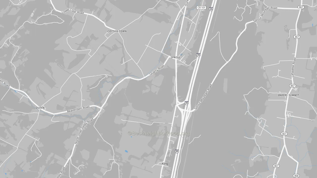 Transit Grade map of Sproul, PA