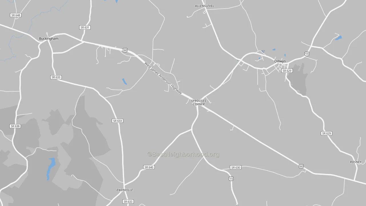 Transit Grade map of Sprouses Corner, VA