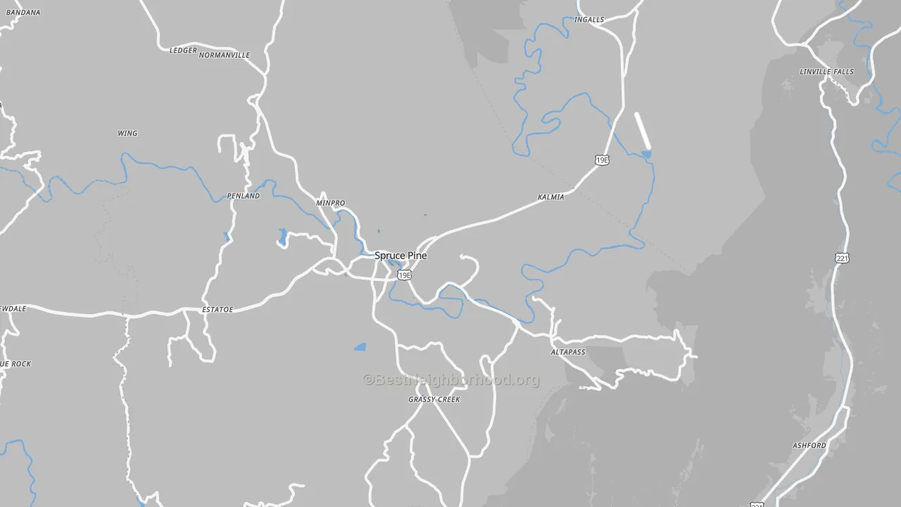 Transit Grade map of Spruce Pine, NC