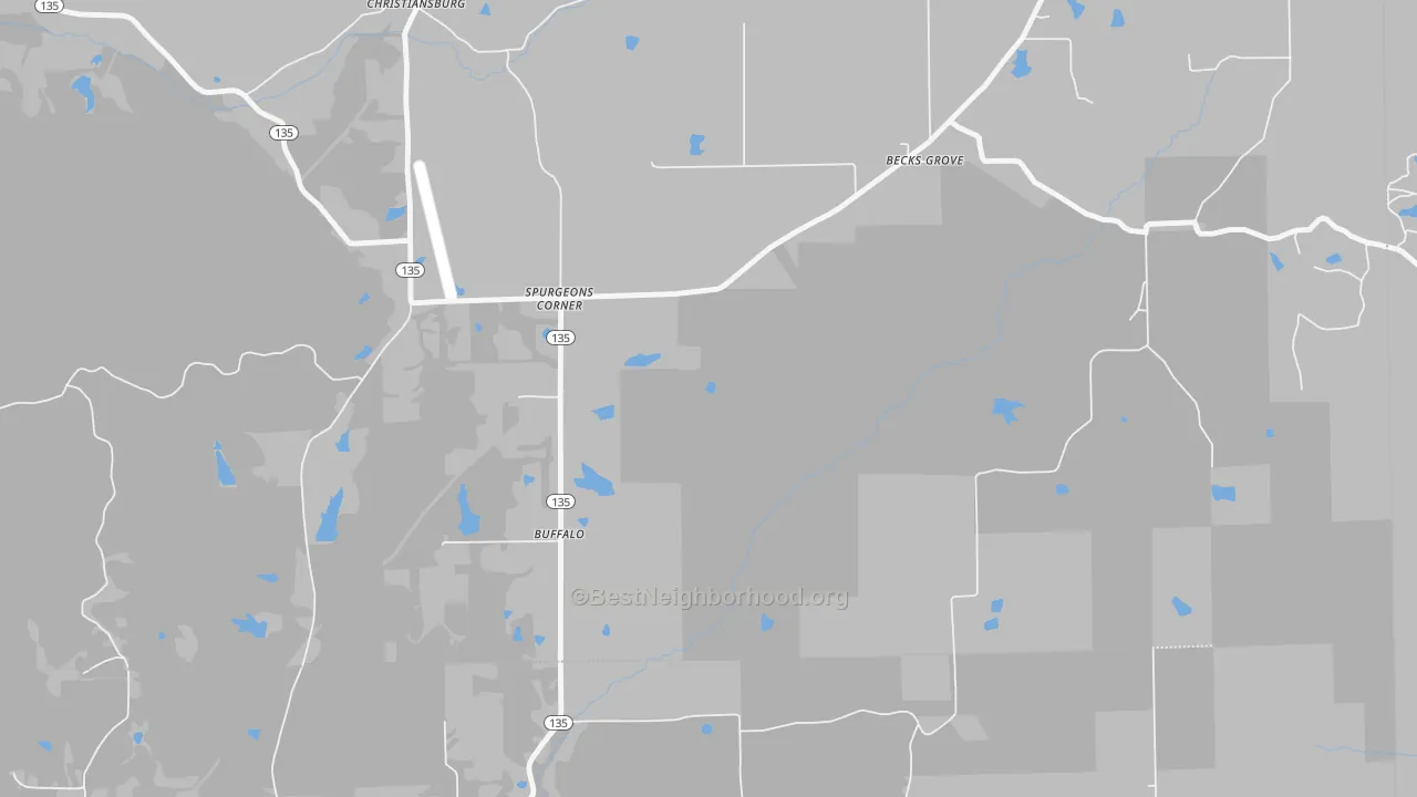 Transit Grade map of Spurgeons Corner, IN