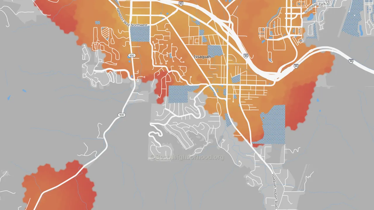 Transit Grade map of Squak Mountain, Issaquah, WA