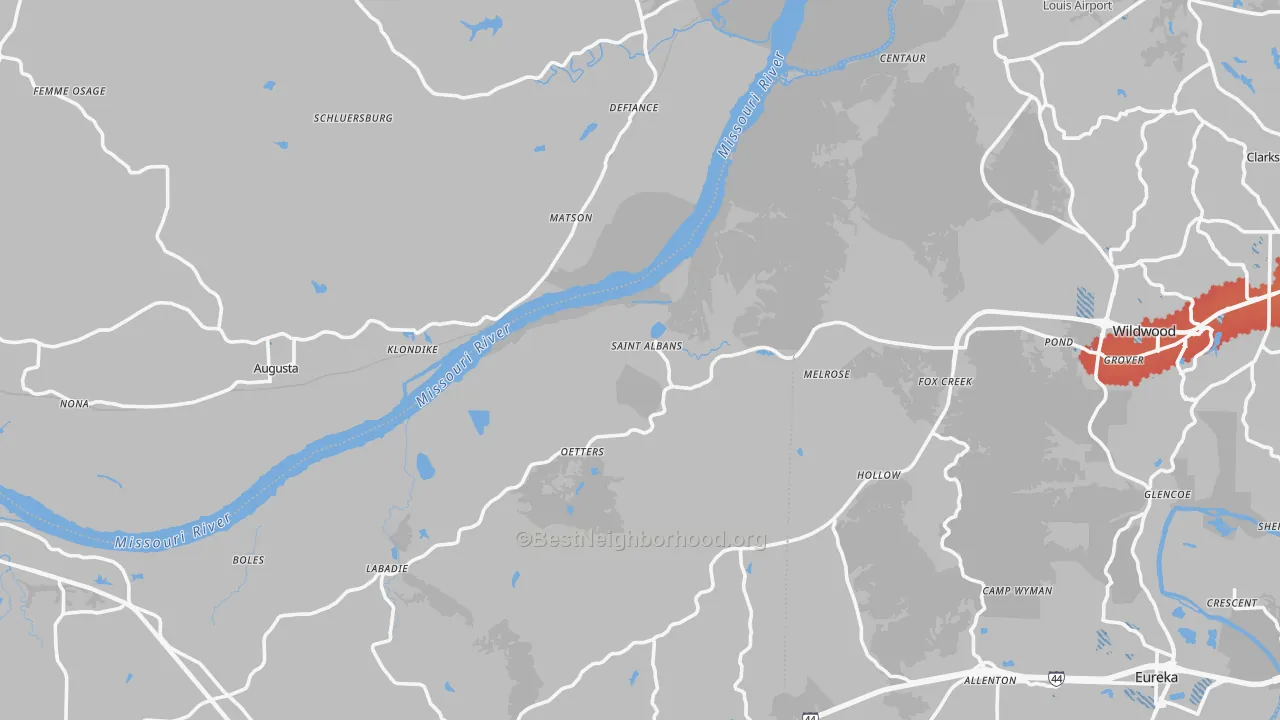 Transit Grade map of St. Albans, MO