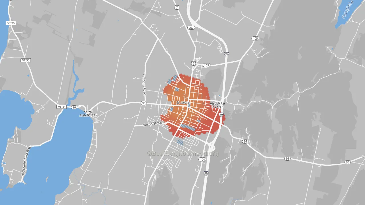 Transit Grade map of St. Albans, VT