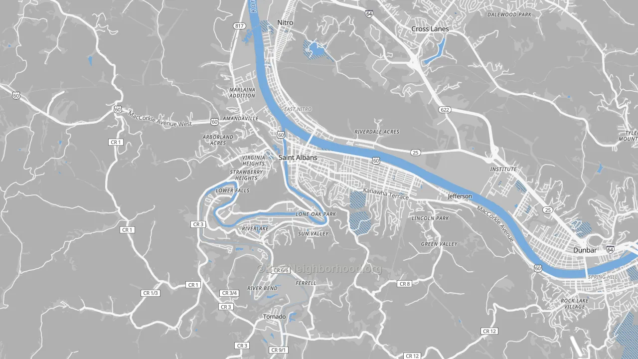 Transit Grade map of St. Albans, WV