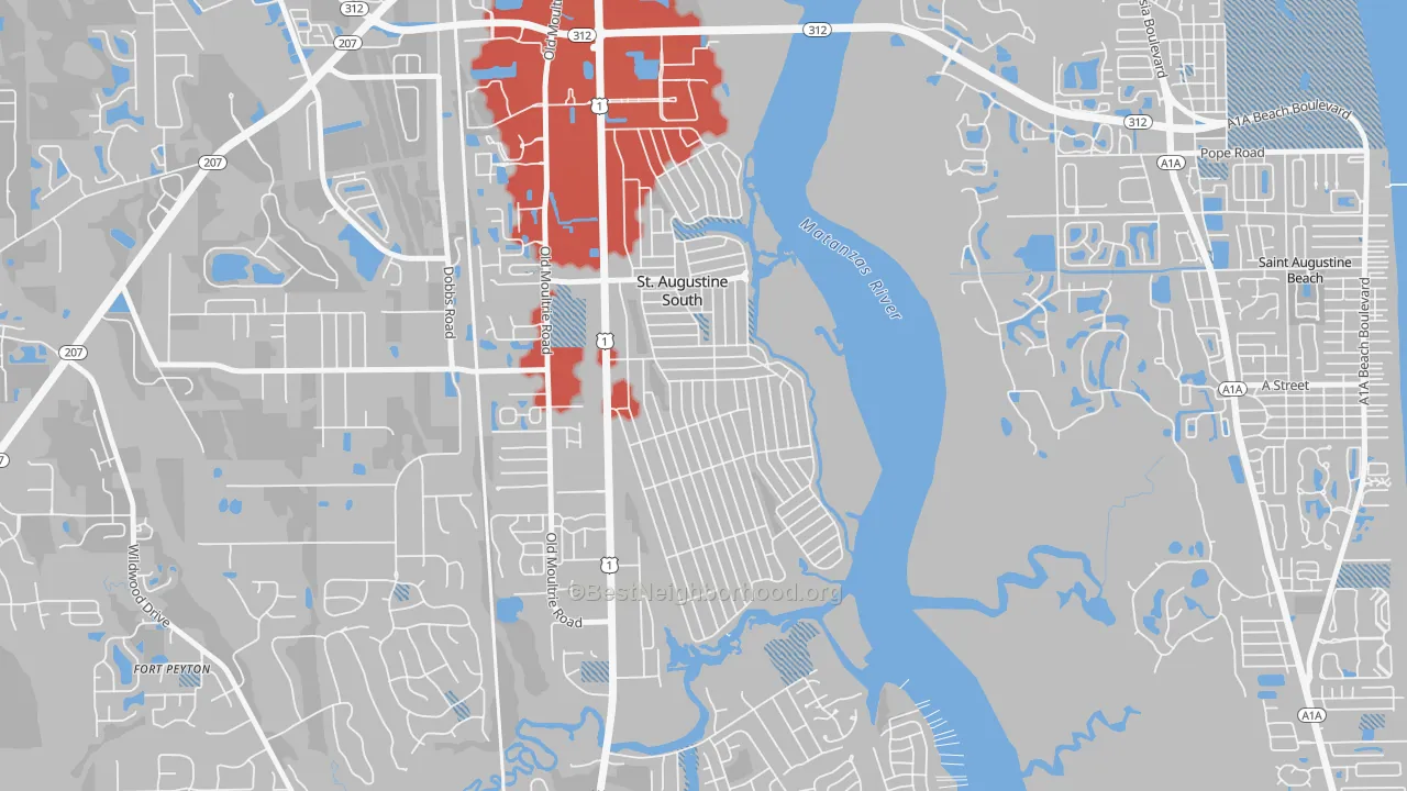 Transit Grade map of St. Augustine South, FL