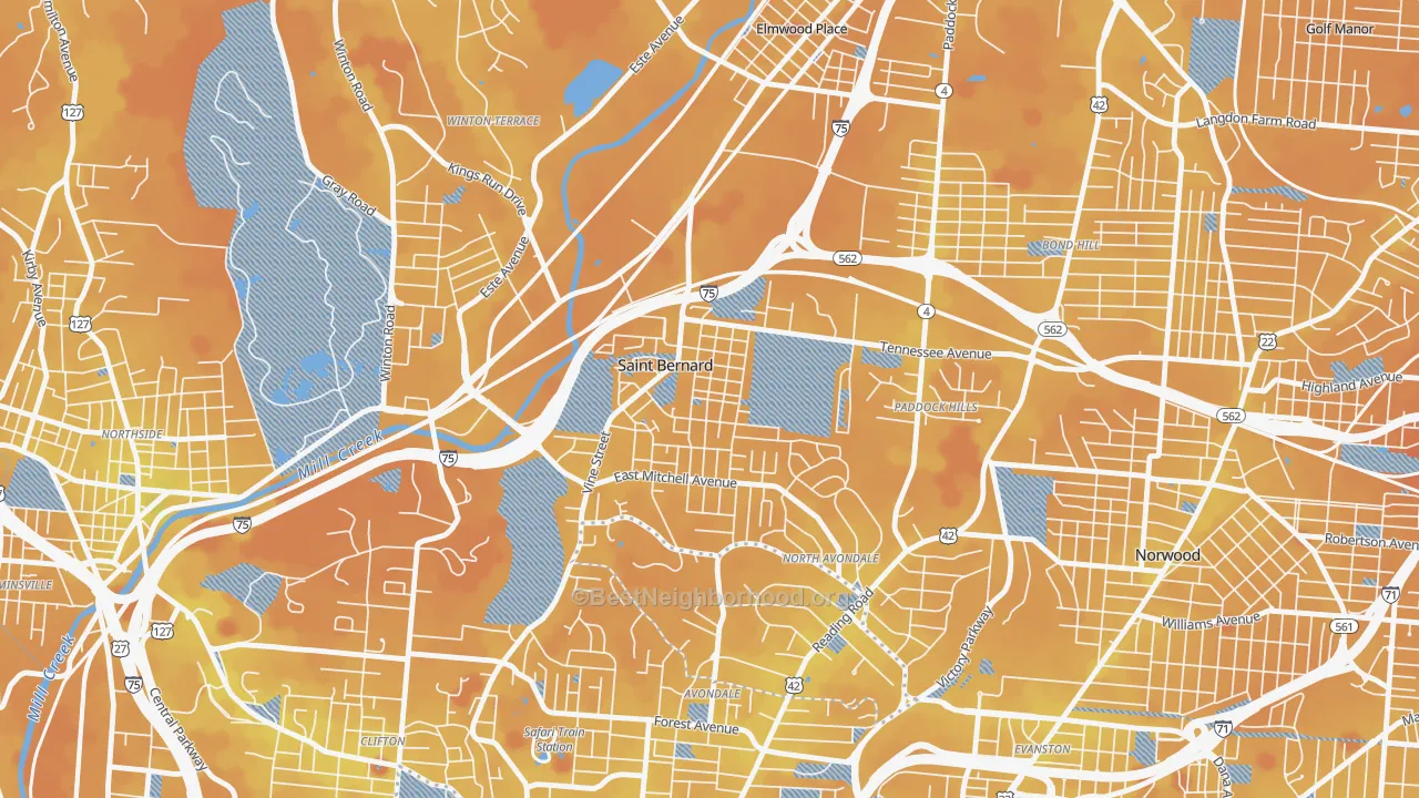 Transit Grade map of St. Bernard, OH