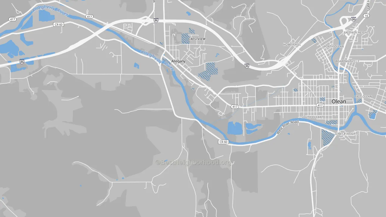 Transit Grade map of St. Bonaventure, NY