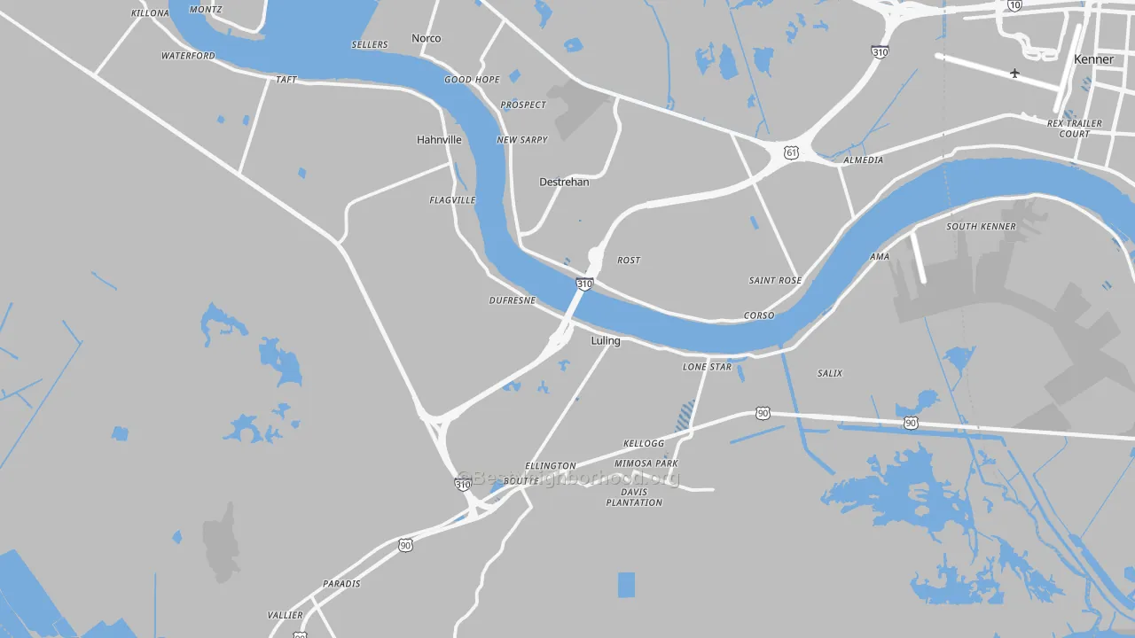 Transit Grade map of St. Charles Parish, LA