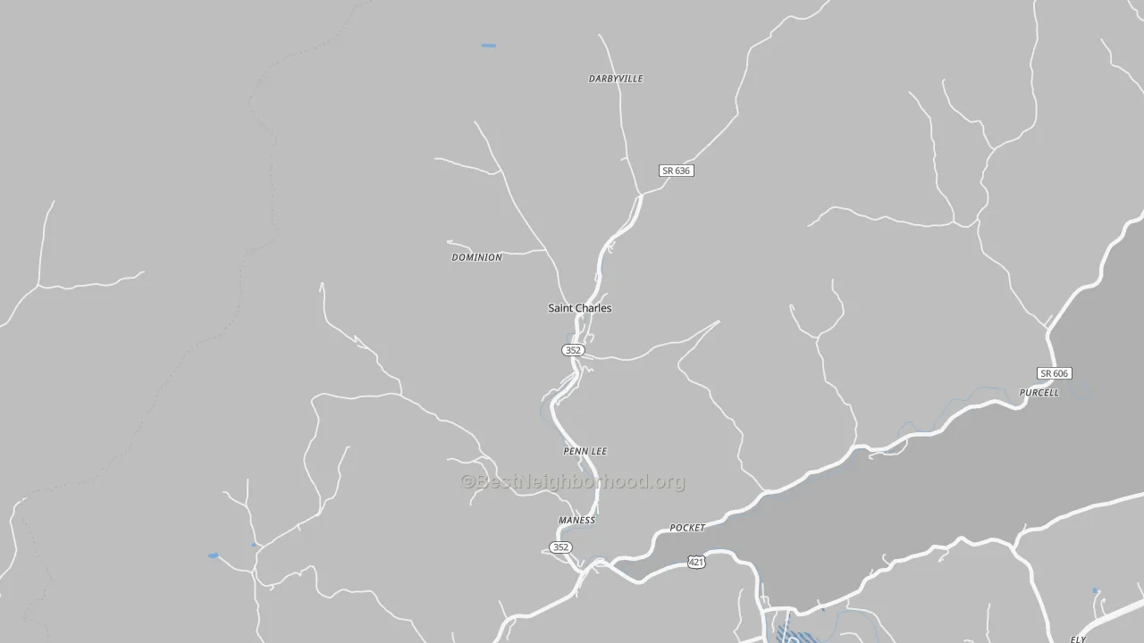 Transit Grade map of St. Charles, VA