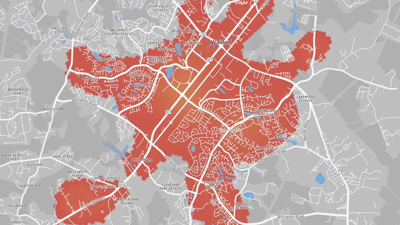 Transit Grade map of St Charles, Waldorf, MD