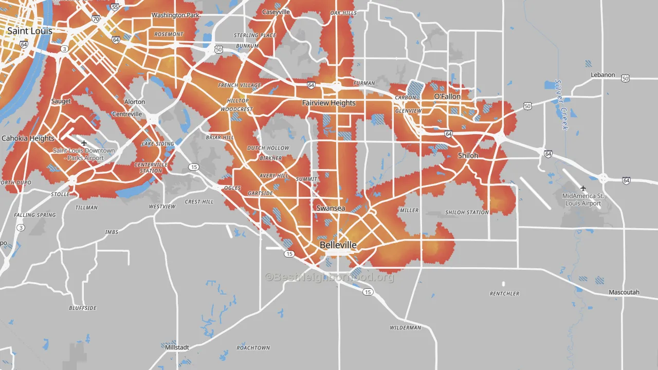 Transit Grade map of St. Clair County, IL