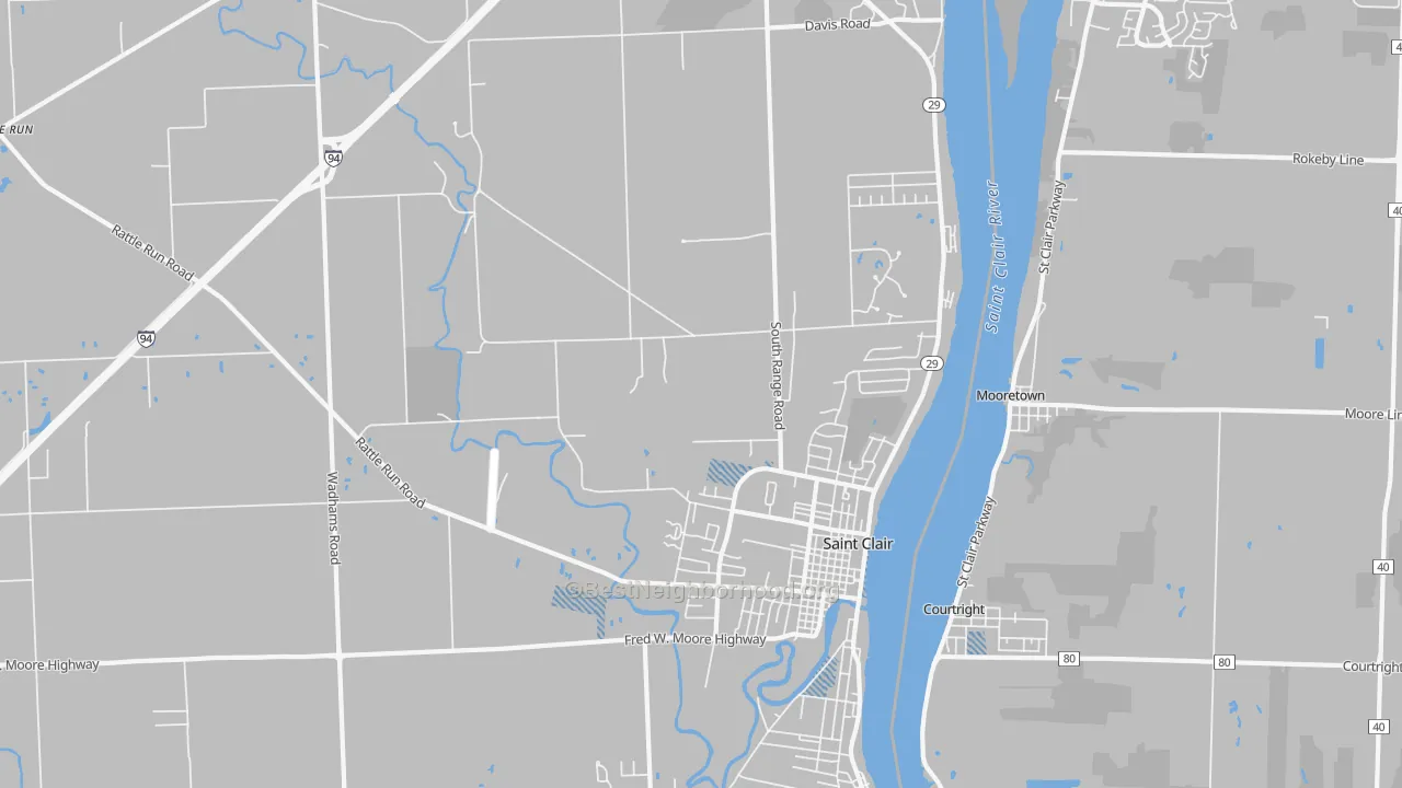 Transit Grade map of St. Clair, MI