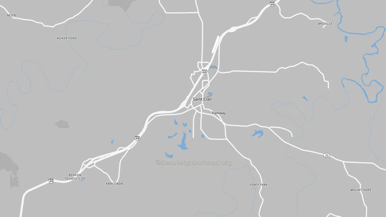 Transit Grade map of St. Clair, MO