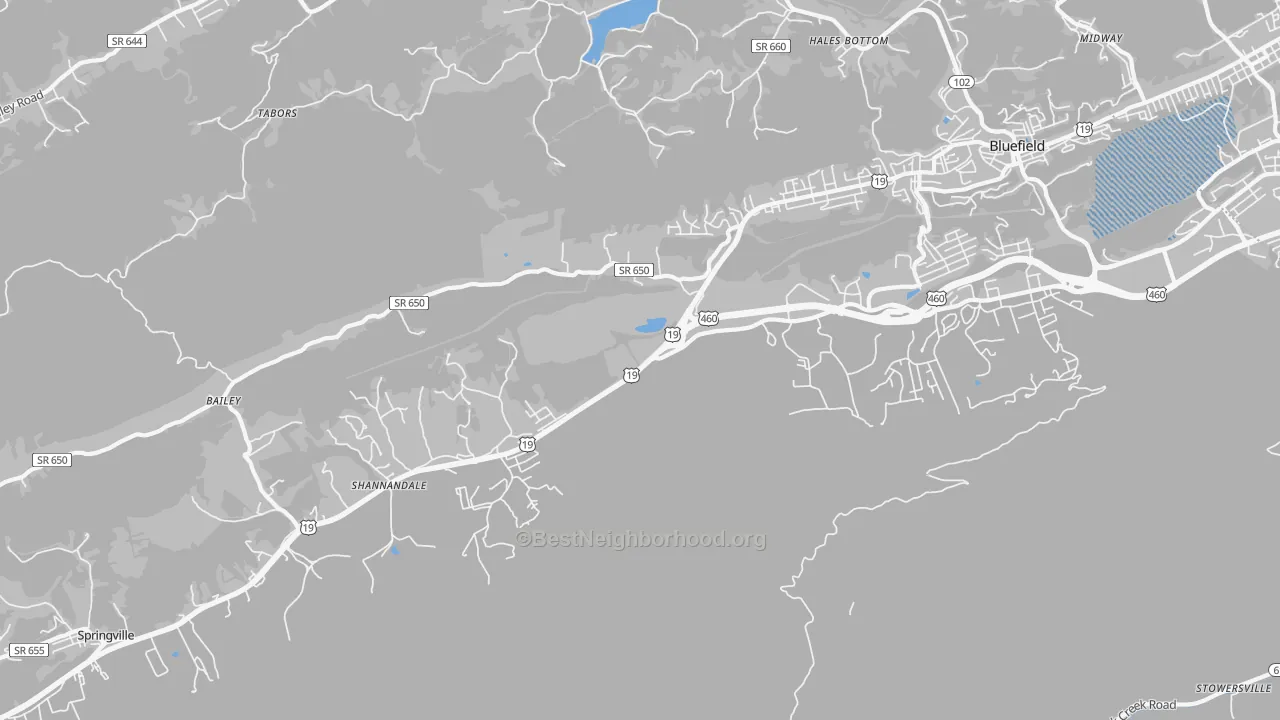 Transit Grade map of St. Clair, VA