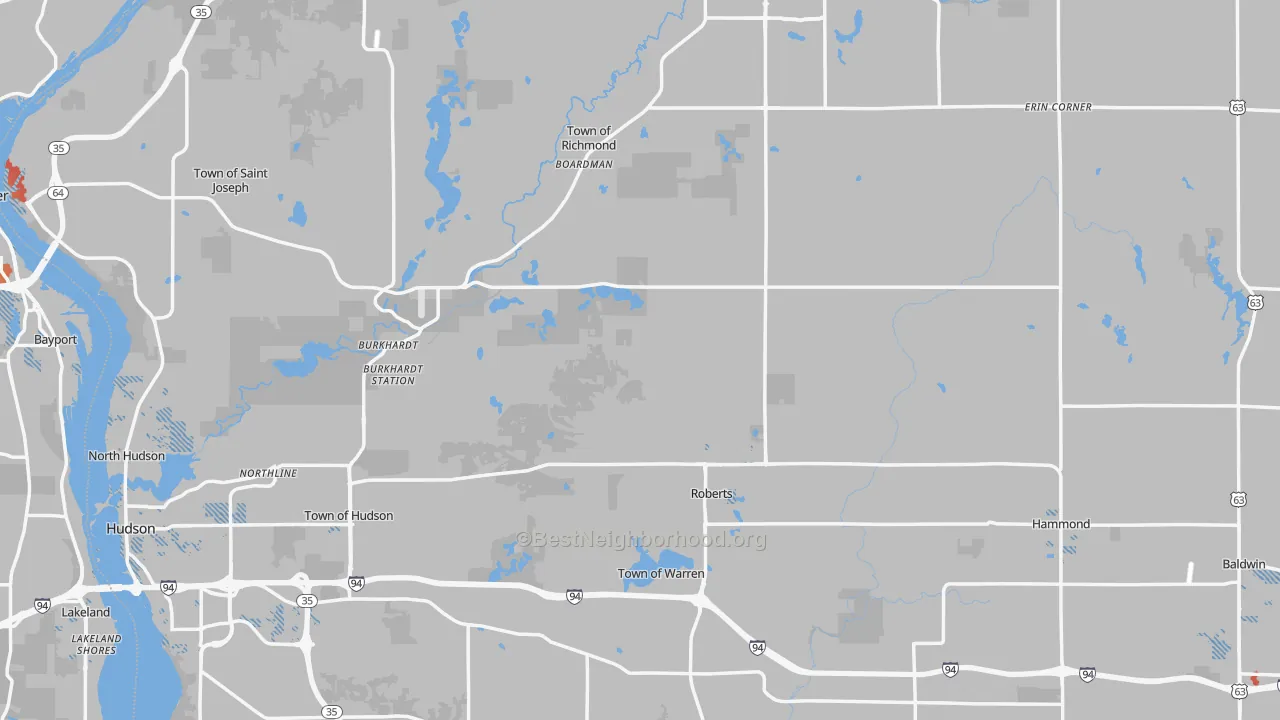 Transit Grade map of St. Croix County, WI