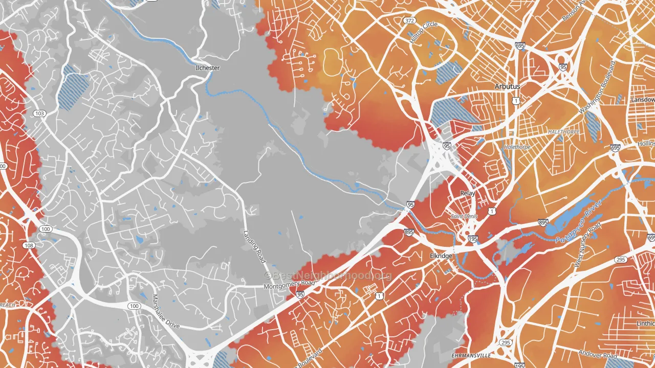 Transit Grade map of St Denis, Catonsville, MD