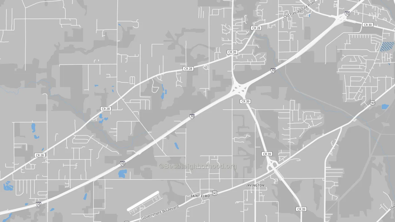 Transit Grade map of St. Elmo, AL