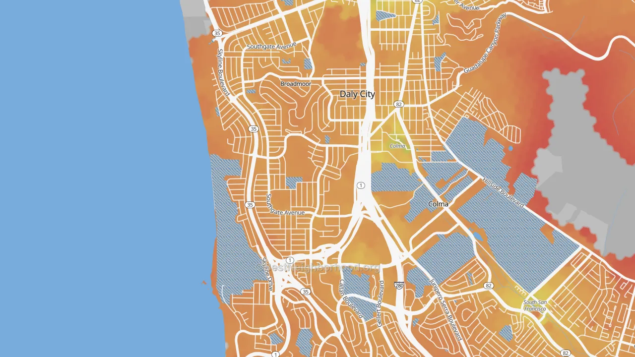 Transit Grade map of St. Francis, Daly City, CA