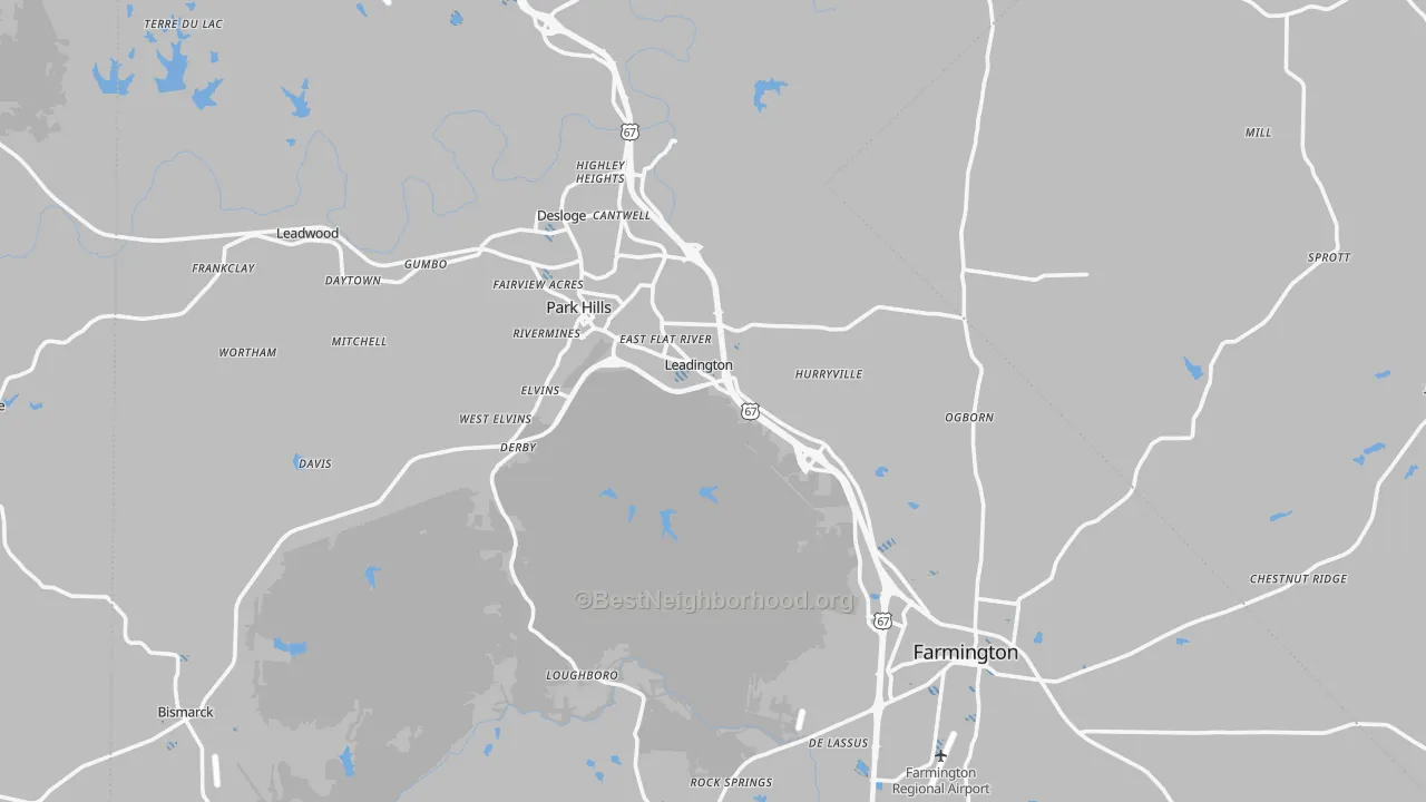 Transit Grade map of St. Francois County, MO