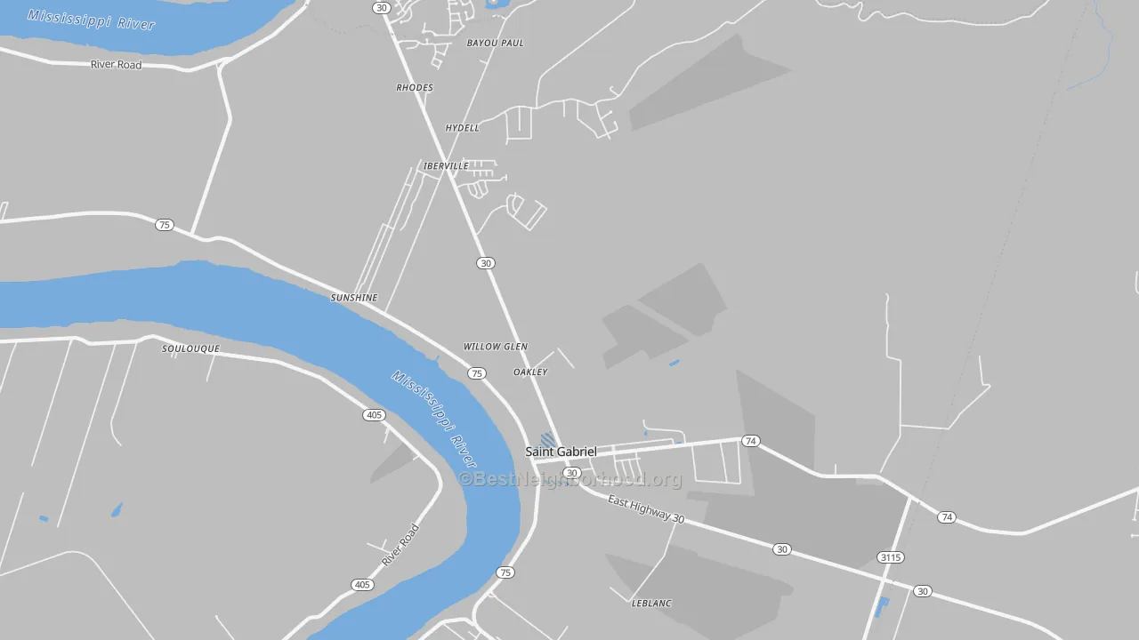 Transit Grade map of St. Gabriel, LA