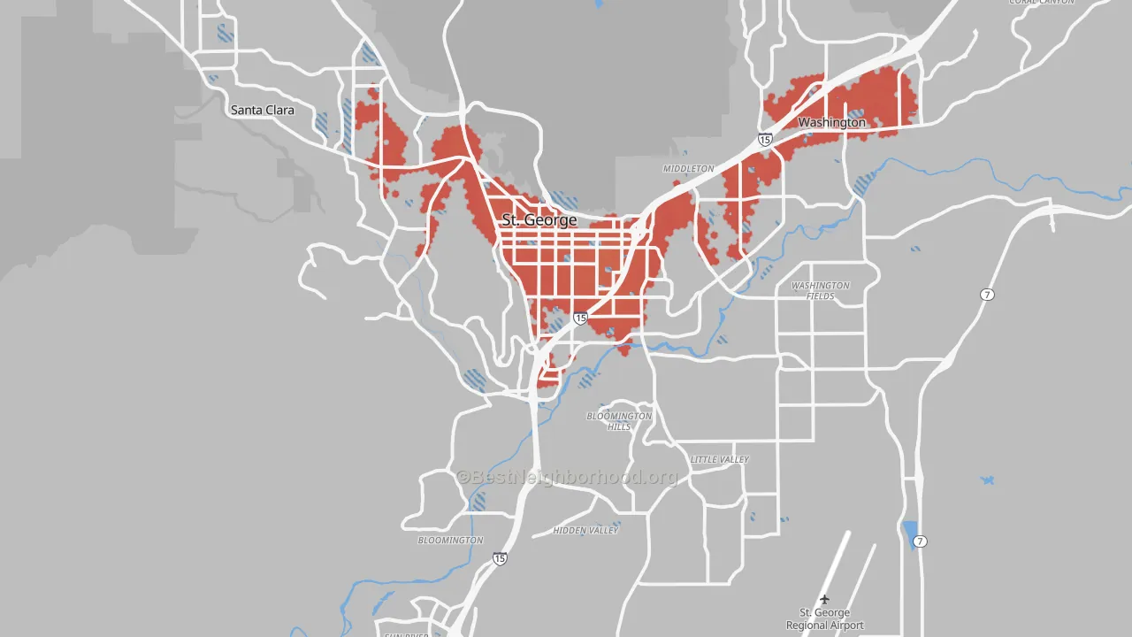 Transit Grade map of St. George, UT