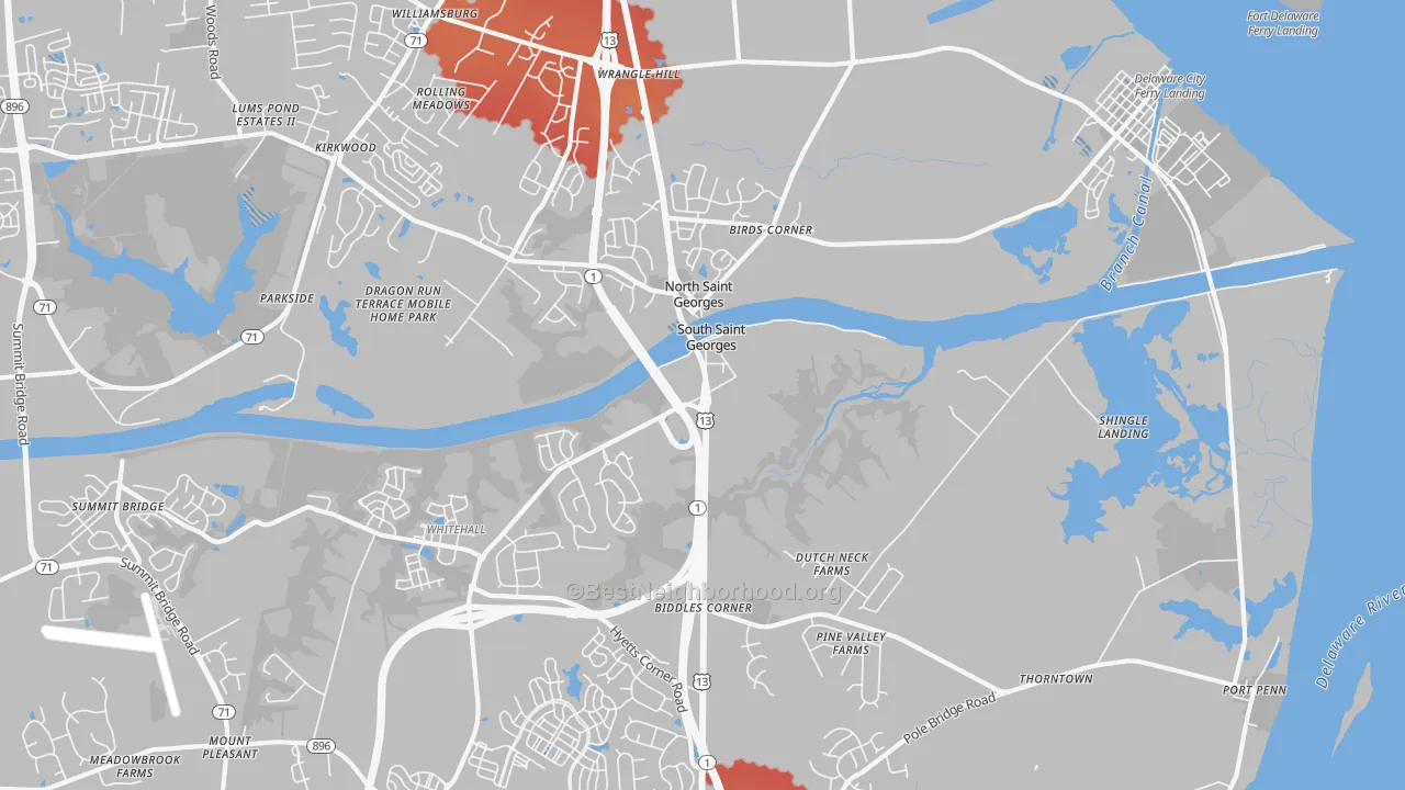 Transit Grade map of St. Georges, DE