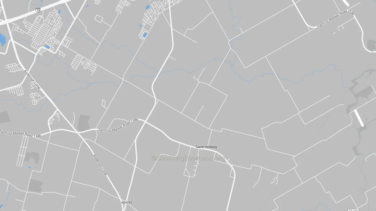 Transit Grade map of St. Hedwig, TX