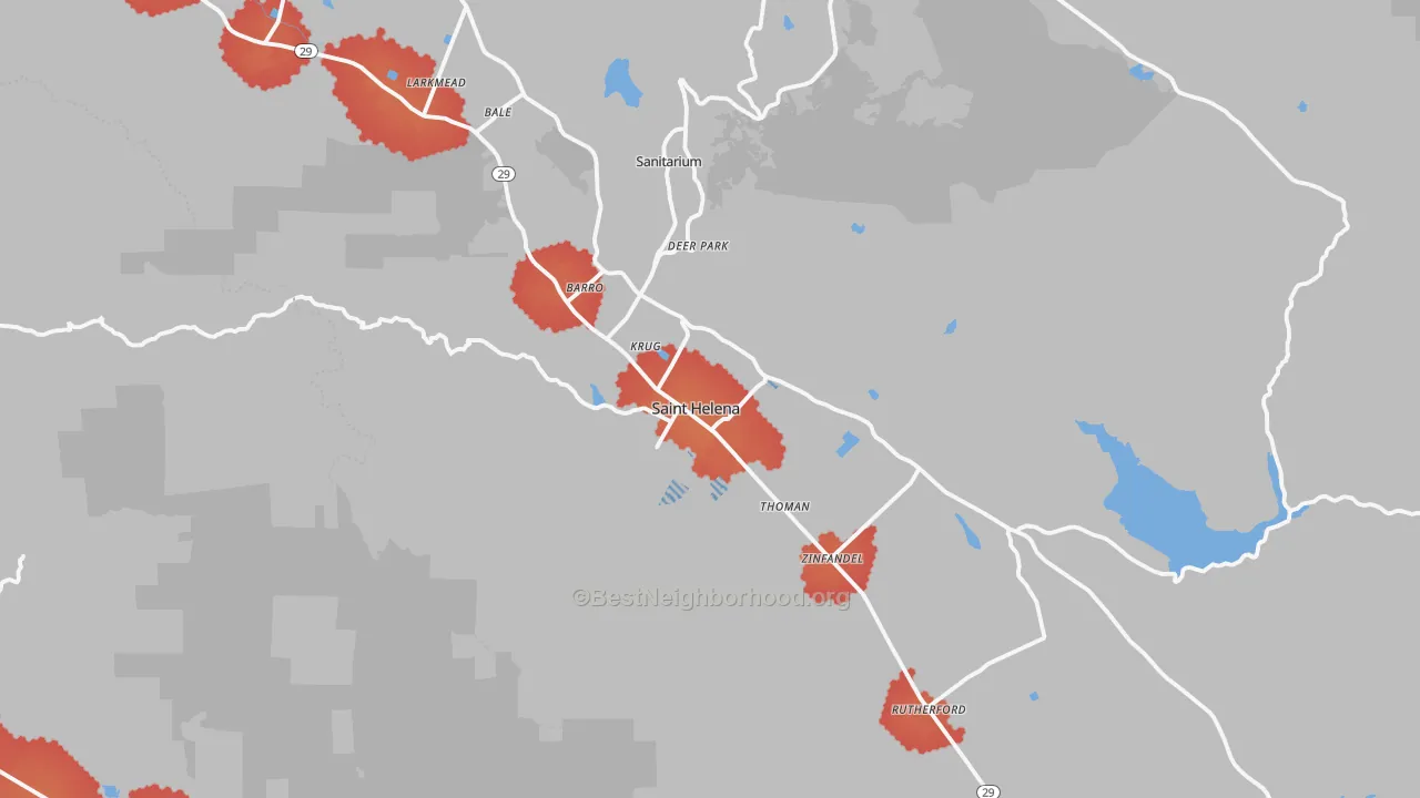 Transit Grade map of St. Helena, CA