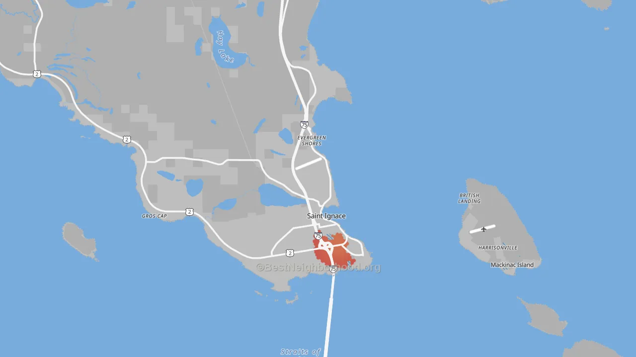 Transit Grade map of St. Ignace, MI