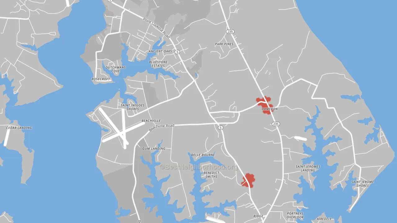 Transit Grade map of St. Inigoes, MD