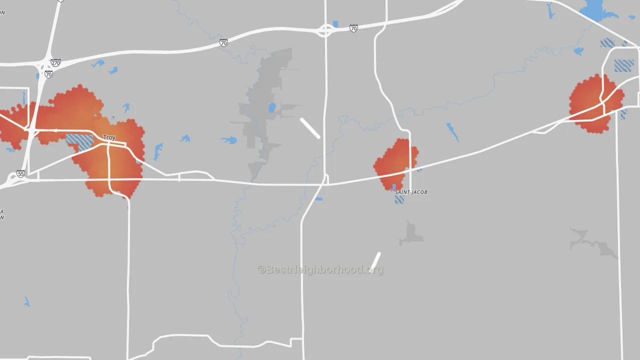 Transit Grade map of St. Jacob, IL