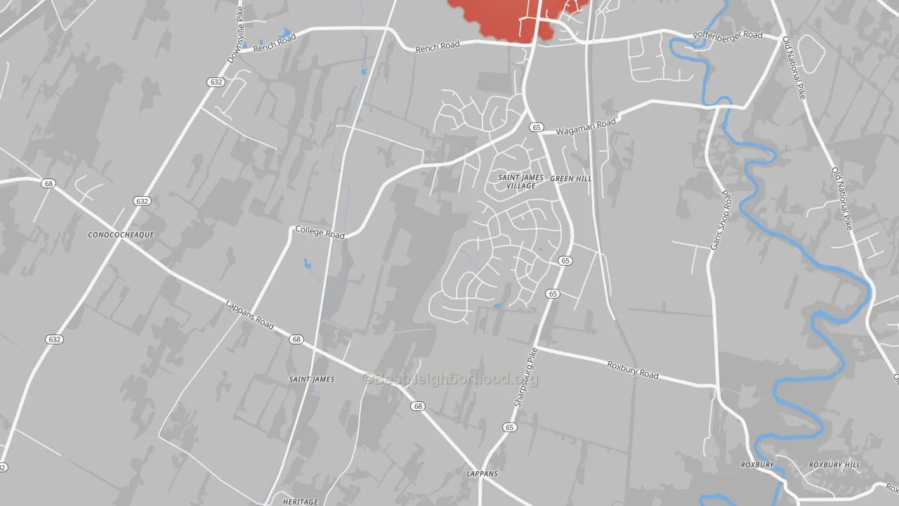 Transit Grade map of St. James, MD