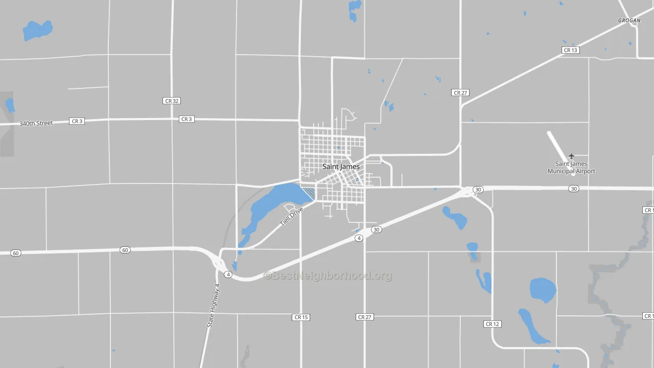 Transit Grade map of St. James, MN