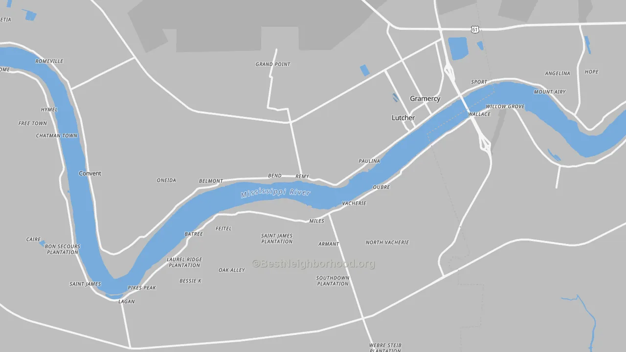 Transit Grade map of St. James Parish, LA