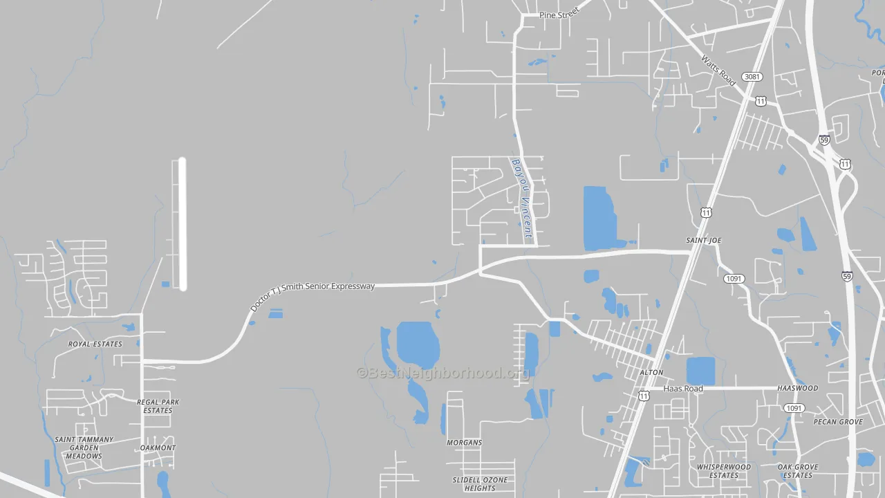 Transit Grade map of St. Joe, LA