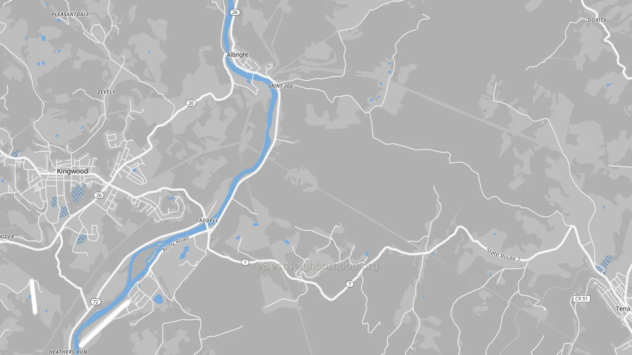 Transit Grade map of St. Joe, WV