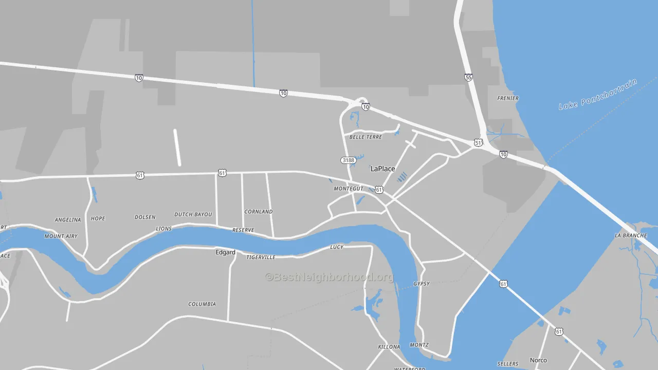 Transit Grade map of St. John the Baptist Parish, LA