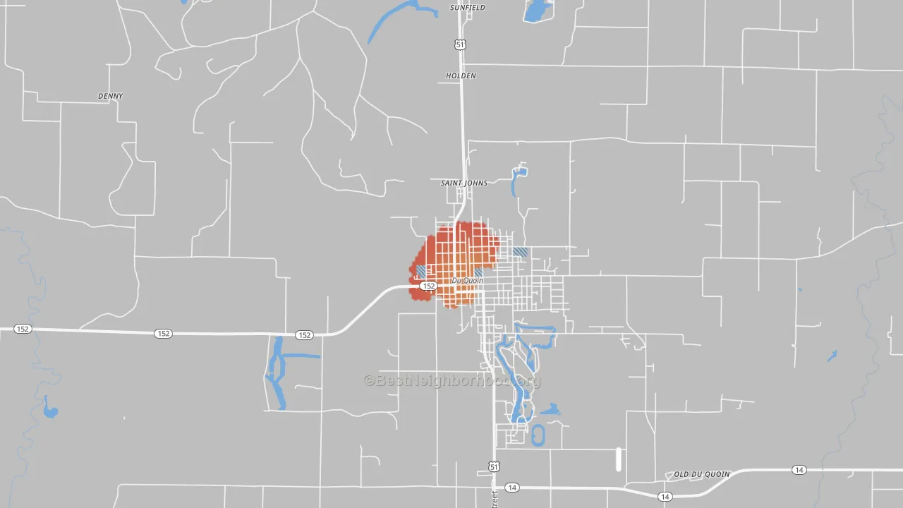 Transit Grade map of St. Johns, IL