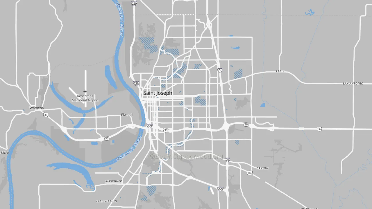 Transit Grade map of St. Joseph, MO