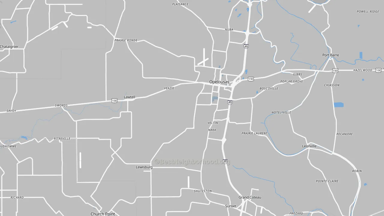 Transit Grade map of St. Landry Parish, LA