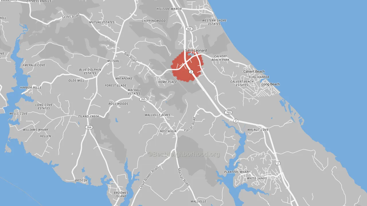 Transit Grade map of St. Leonard, MD