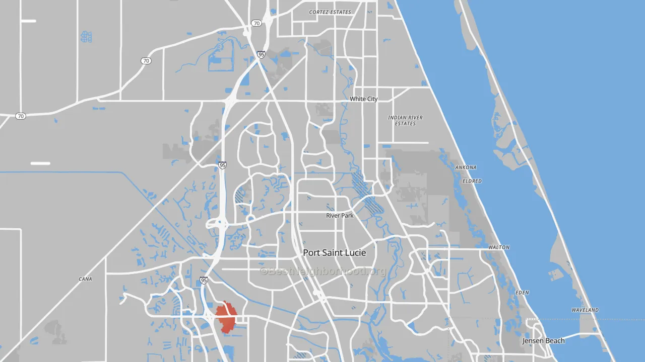 Transit Grade map of St. Lucie County, FL